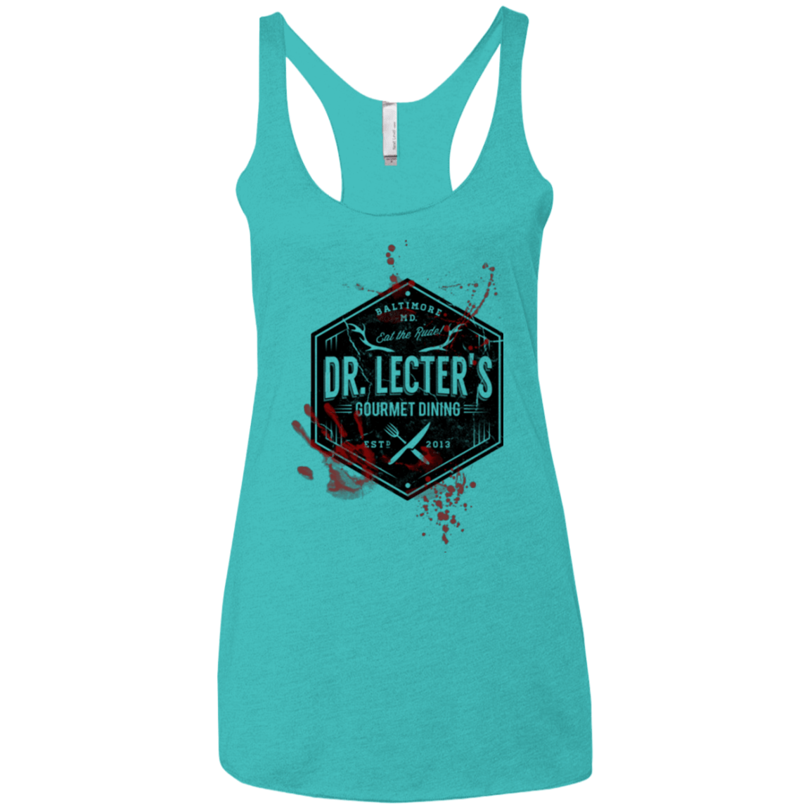 T-Shirts Tahiti Blue / X-Small Dr. Lecter's Gourmet Dining Women's Triblend Racerback Tank