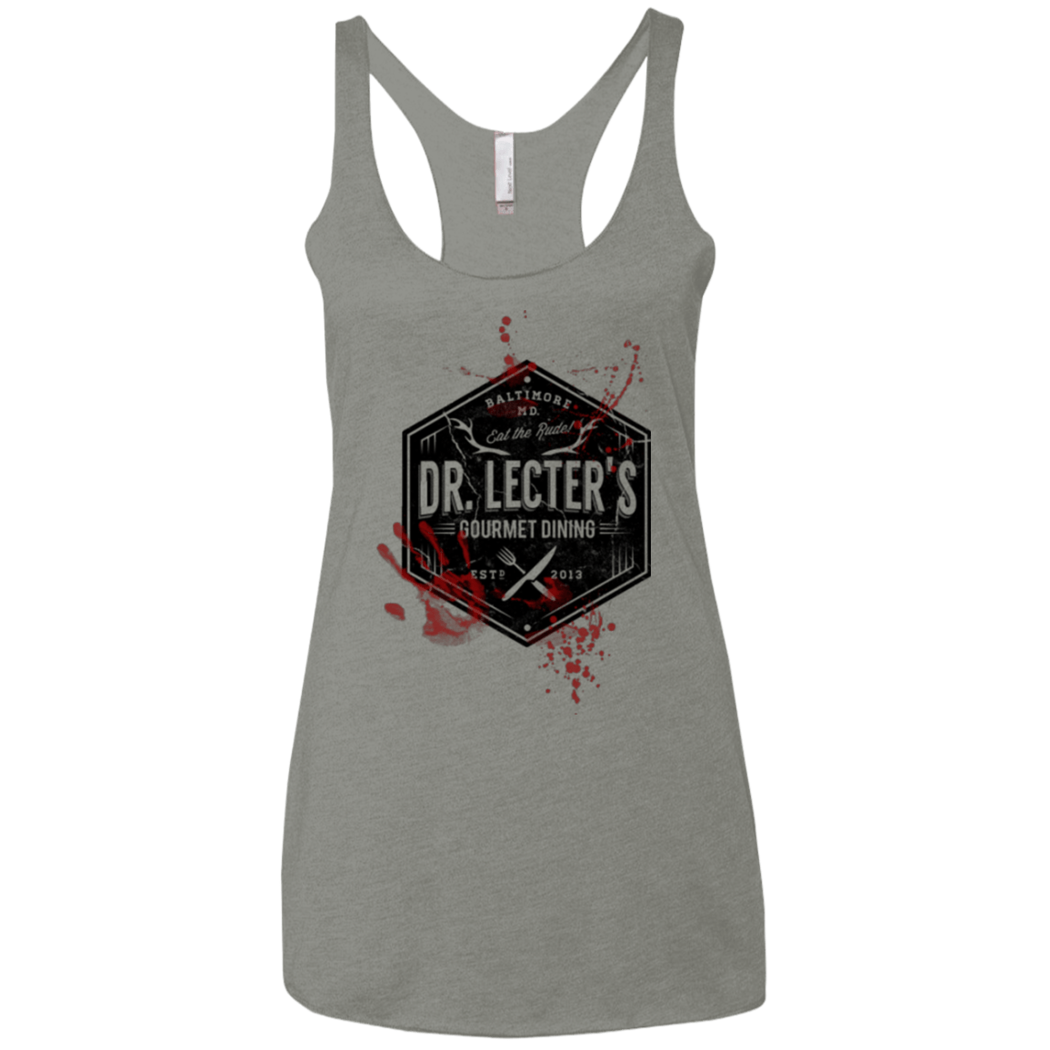 T-Shirts Venetian Grey / X-Small Dr. Lecter's Gourmet Dining Women's Triblend Racerback Tank