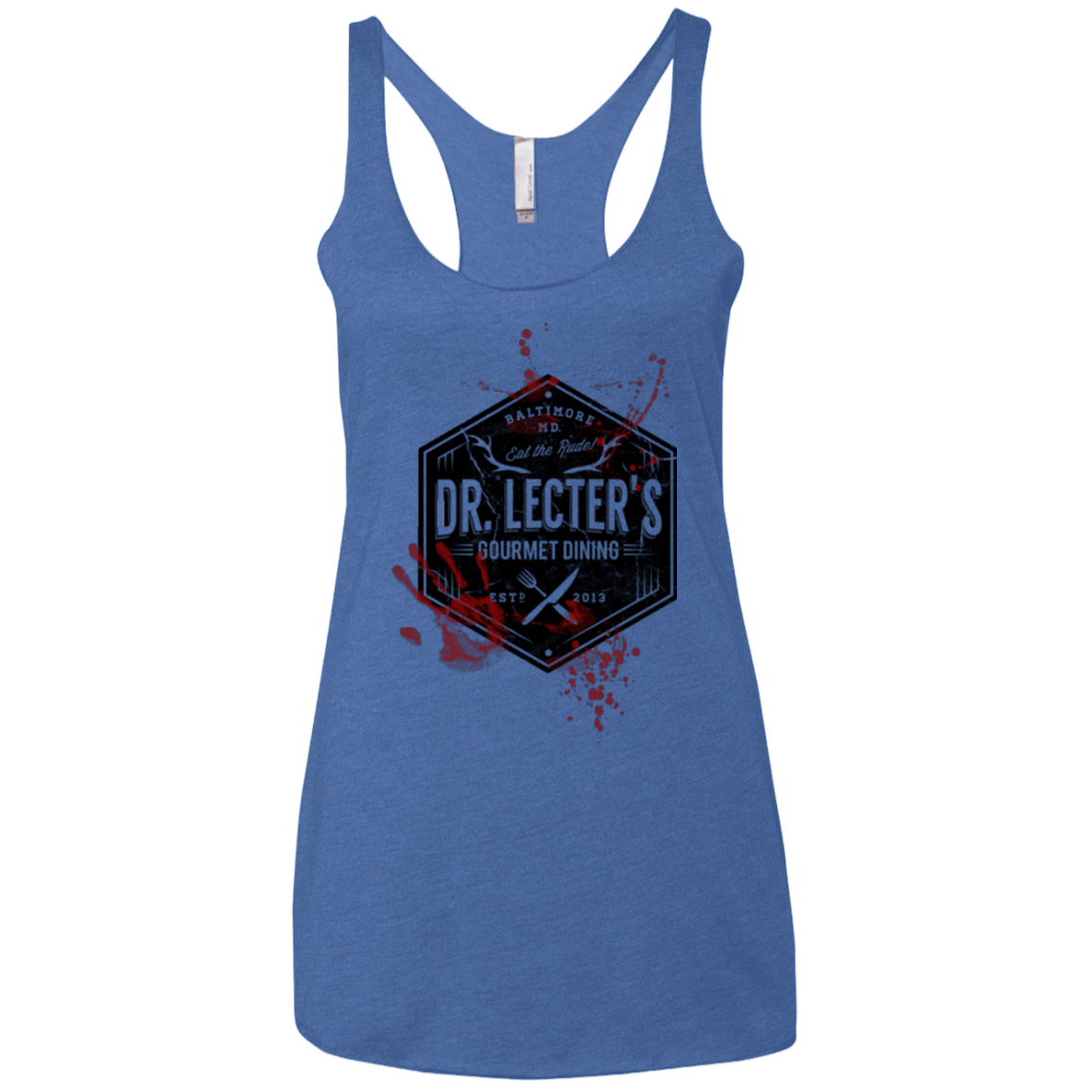 T-Shirts Vintage Royal / X-Small Dr. Lecter's Gourmet Dining Women's Triblend Racerback Tank