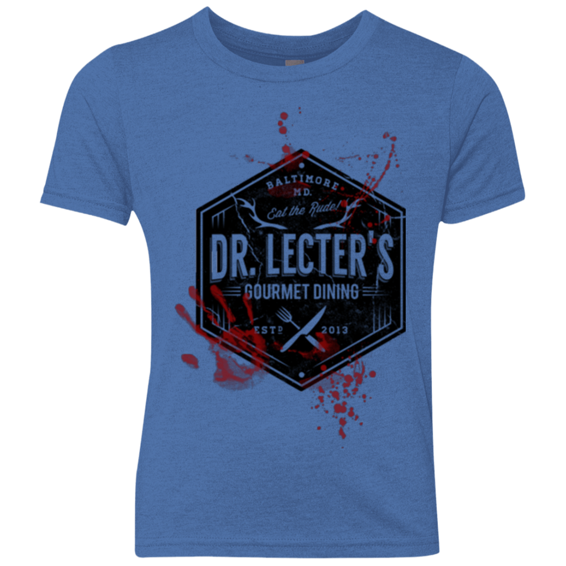 T-Shirts Vintage Royal / YXS Dr. Lecter's Gourmet Dining Youth Triblend T-Shirt