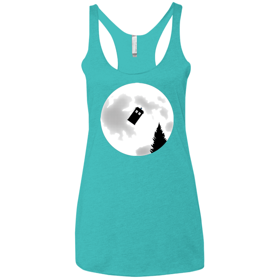T-Shirts Tahiti Blue / X-Small Dr Phone Home Women's Triblend Racerback Tank