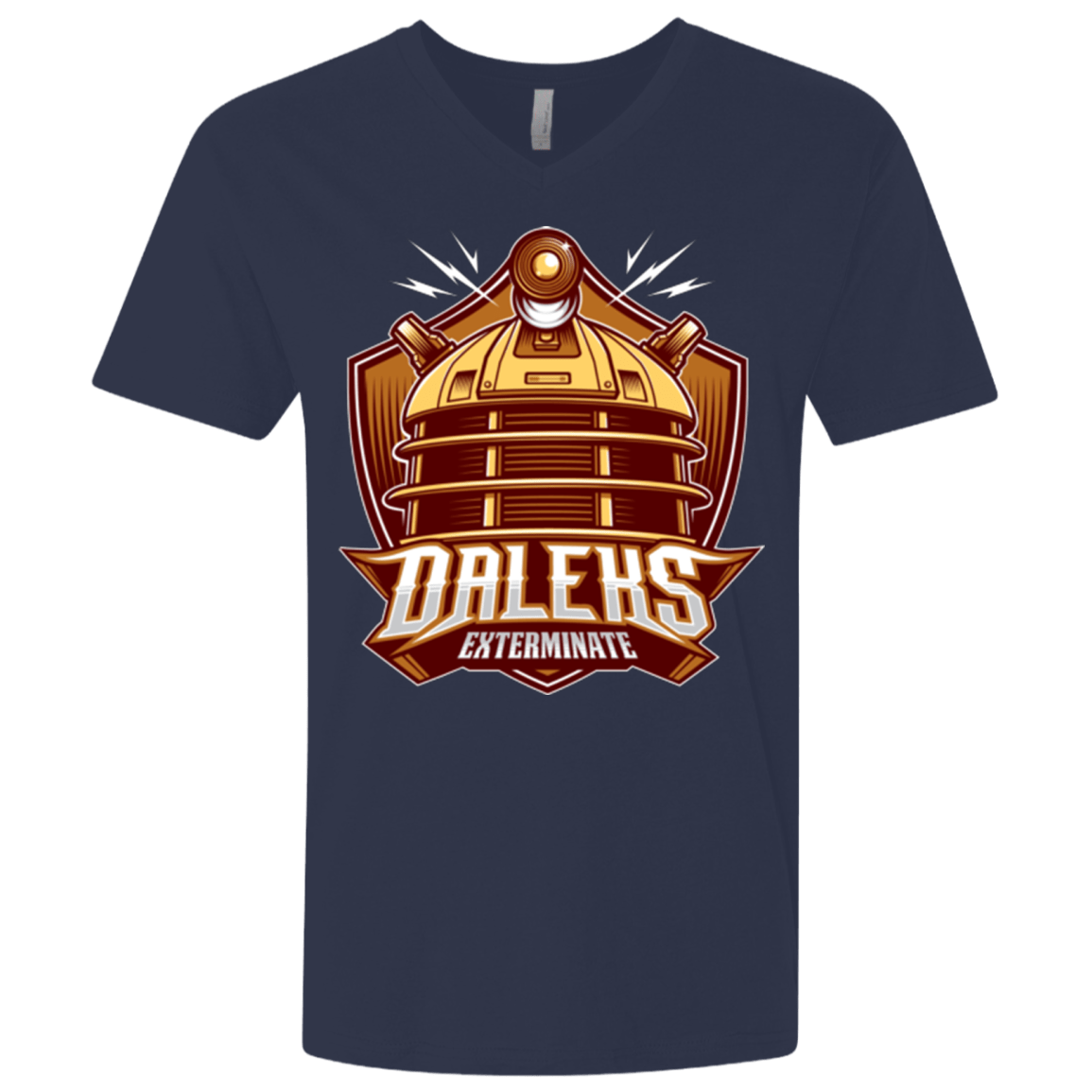 T-Shirts Midnight Navy / X-Small Dr. Who Daleks Men's Premium V-Neck