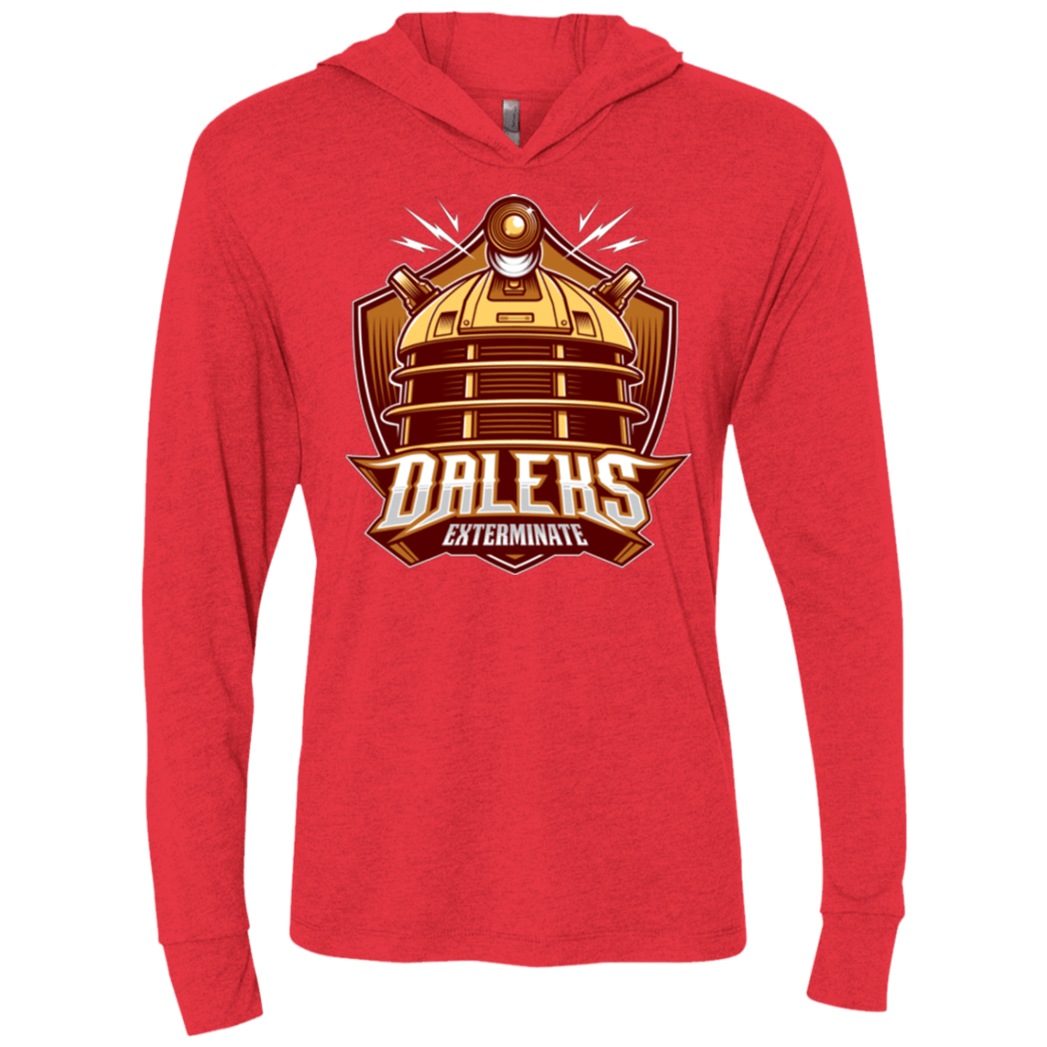 T-Shirts Vintage Red / X-Small Dr. Who Daleks Triblend Long Sleeve Hoodie Tee