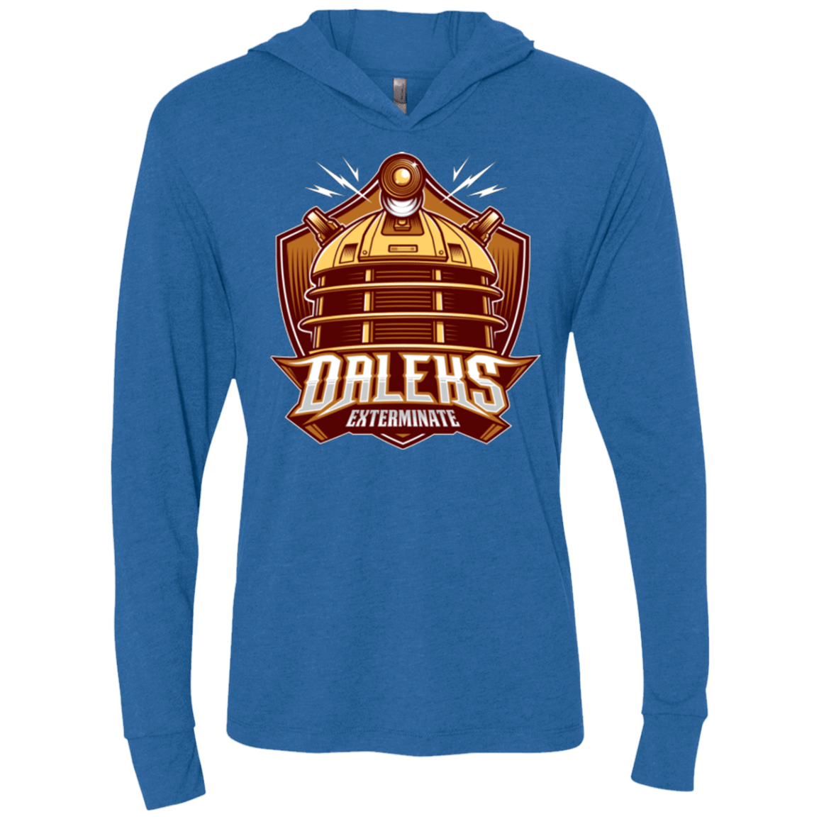 T-Shirts Vintage Royal / X-Small Dr. Who Daleks Triblend Long Sleeve Hoodie Tee