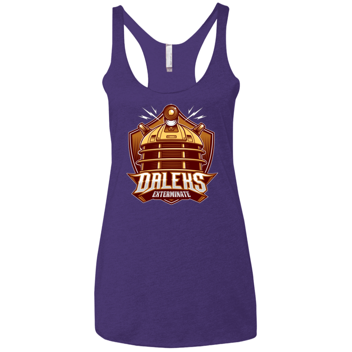 T-Shirts Purple / X-Small Dr. Who Daleks Women's Triblend Racerback Tank