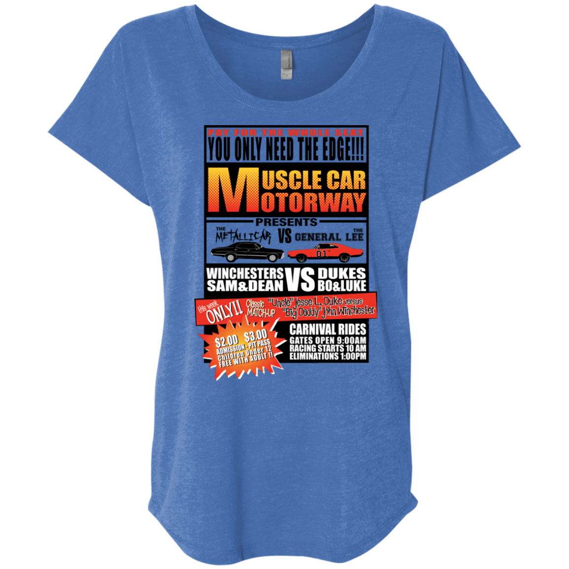 T-Shirts Vintage Royal / X-Small Drag Race Triblend Dolman Sleeve