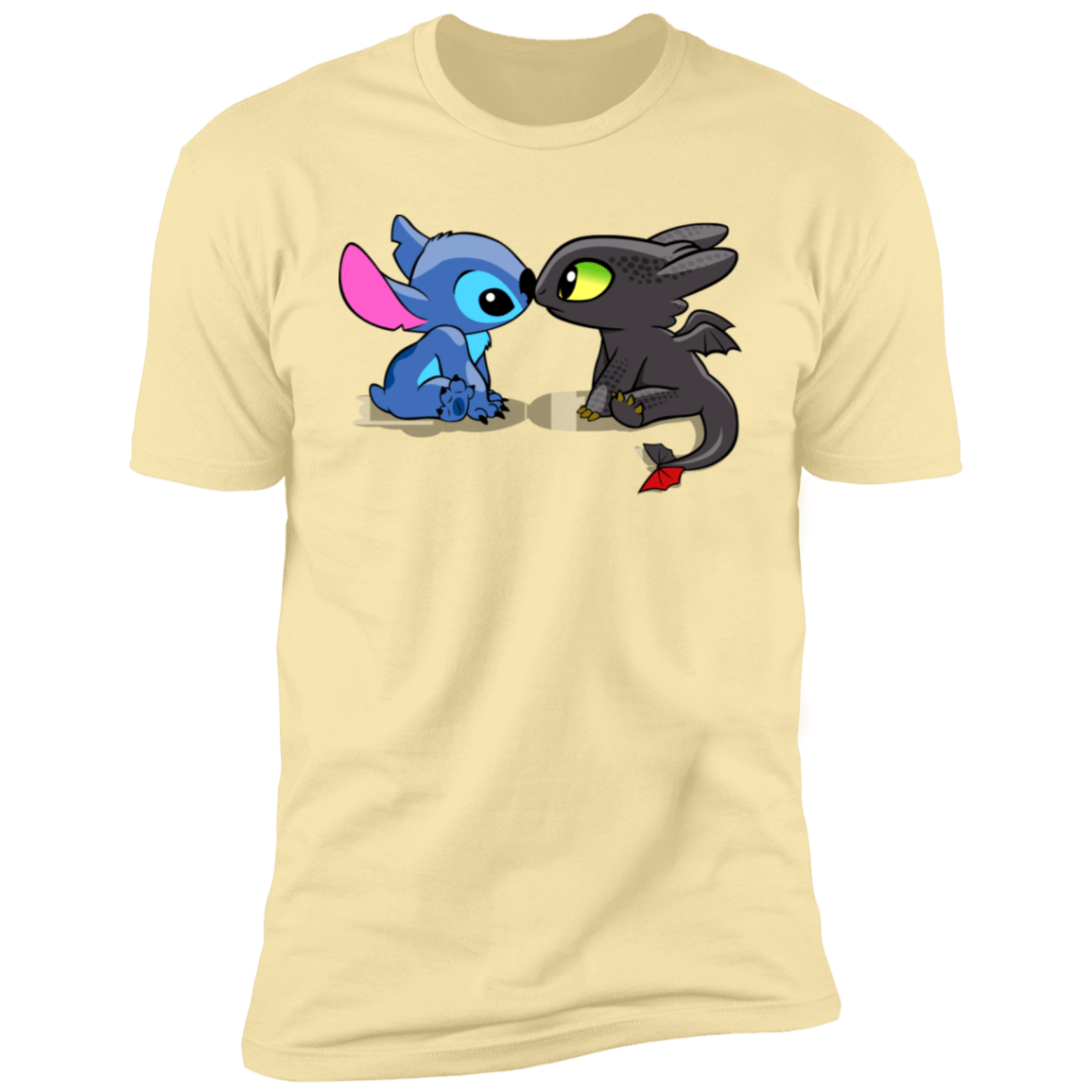 T-Shirts Banana Cream / S Dragon and Alien Kiss Men's Premium T-Shirt