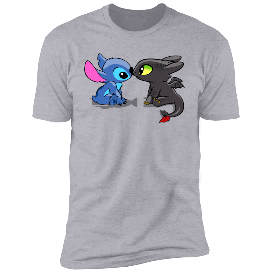 T-Shirts Heather Grey / S Dragon and Alien Kiss Men's Premium T-Shirt
