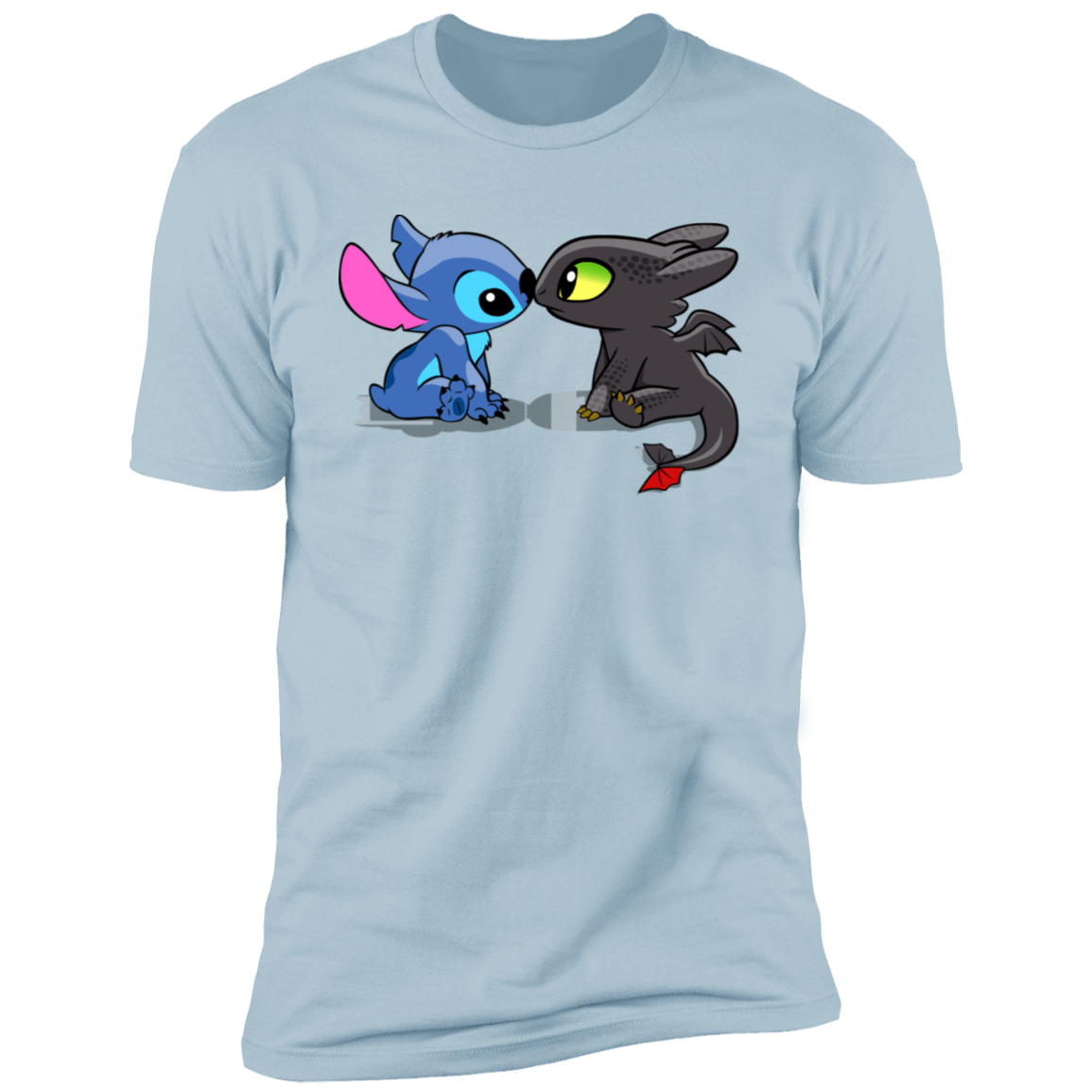 T-Shirts Light Blue / S Dragon and Alien Kiss Men's Premium T-Shirt