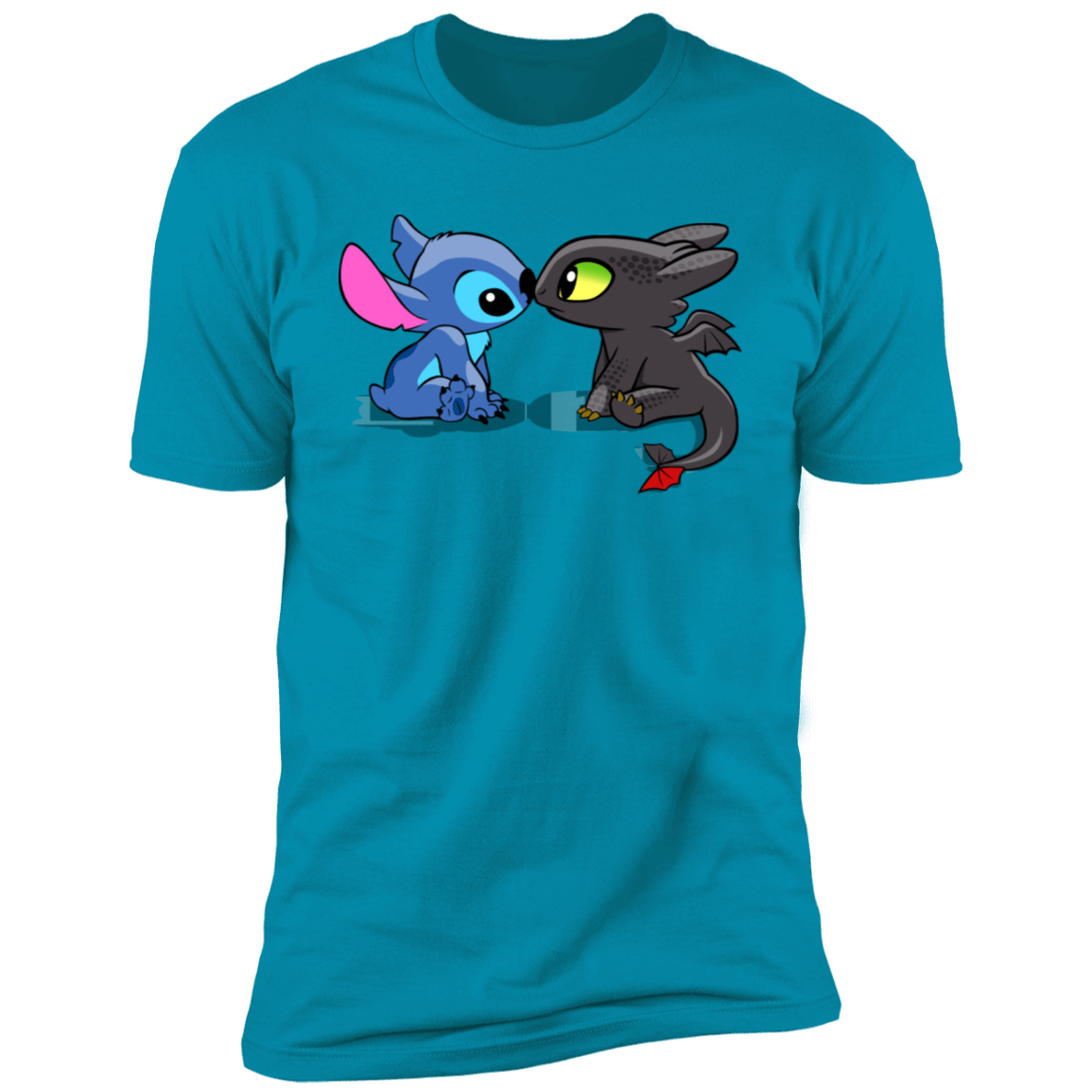 T-Shirts Turquoise / S Dragon and Alien Kiss Men's Premium T-Shirt