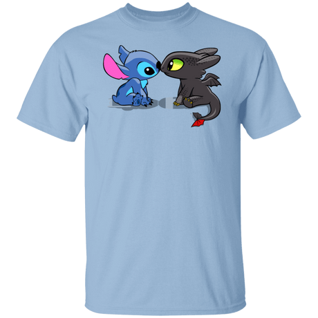 T-Shirts Light Blue / S Dragon and Alien Kiss T-Shirt