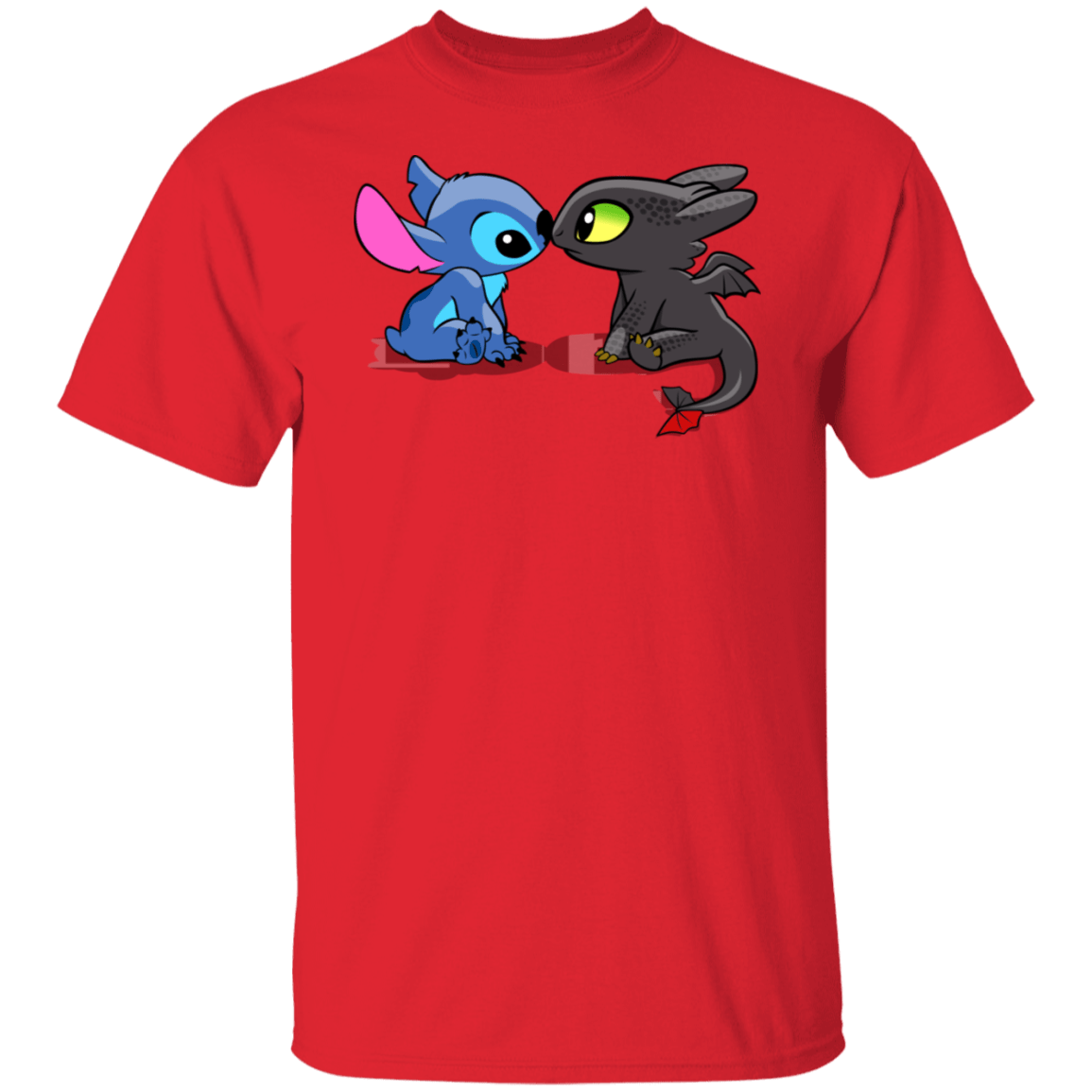 T-Shirts Red / S Dragon and Alien Kiss T-Shirt