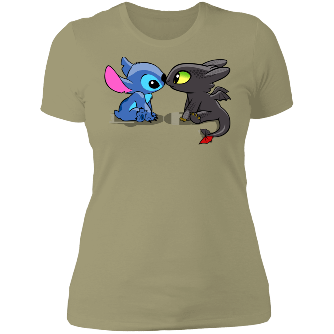 T-Shirts Light Olive / S Dragon and Alien Kiss Women's Premium T-Shirt