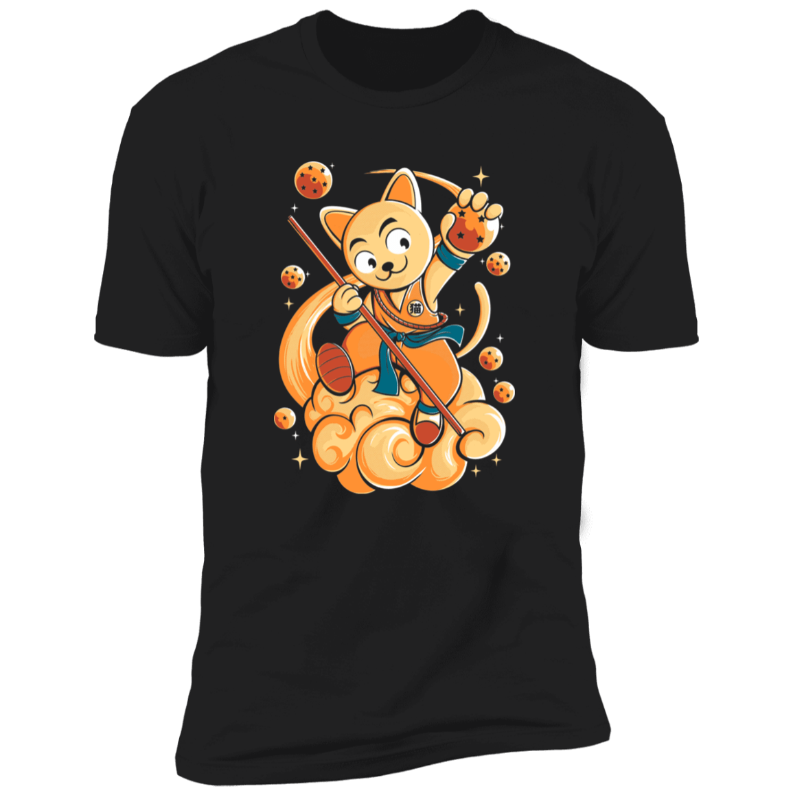 T-Shirts Black / X-Small Dragon Cat Men's Premium T-Shirt