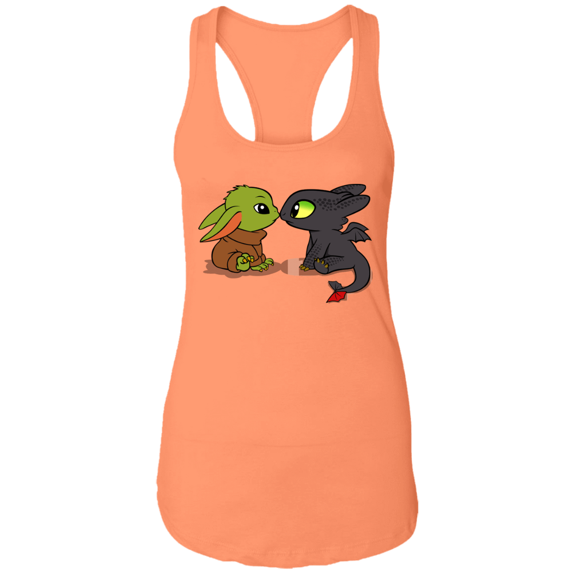 T-Shirts Light Orange / X-Small Dragon Fury Baby Yoda Women's Premium Racerback Tank