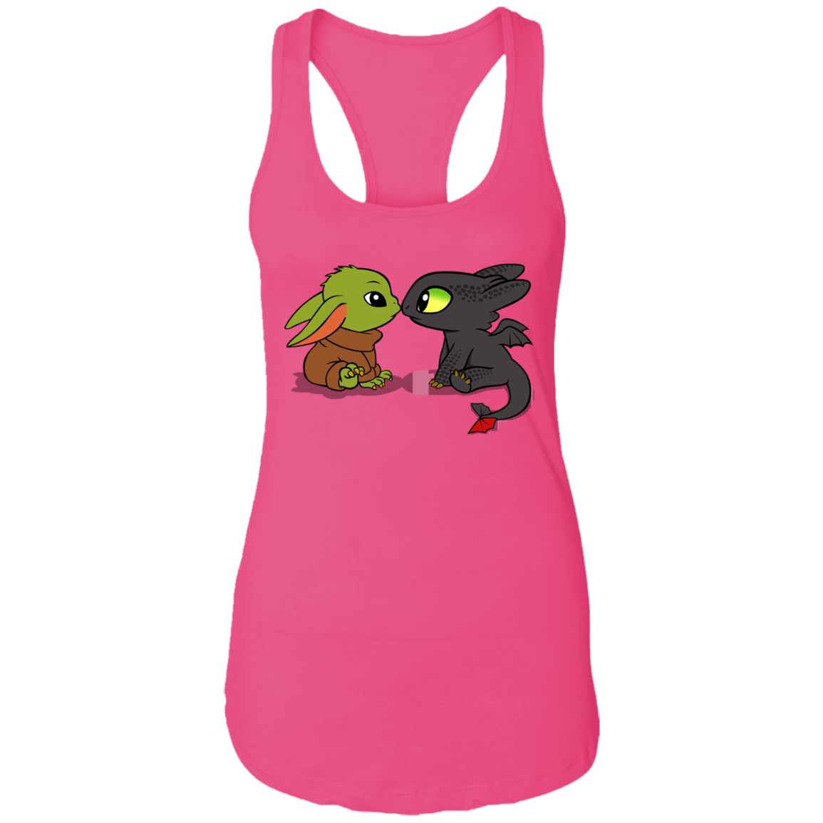 T-Shirts Raspberry / X-Small Dragon Fury Baby Yoda Women's Premium Racerback Tank