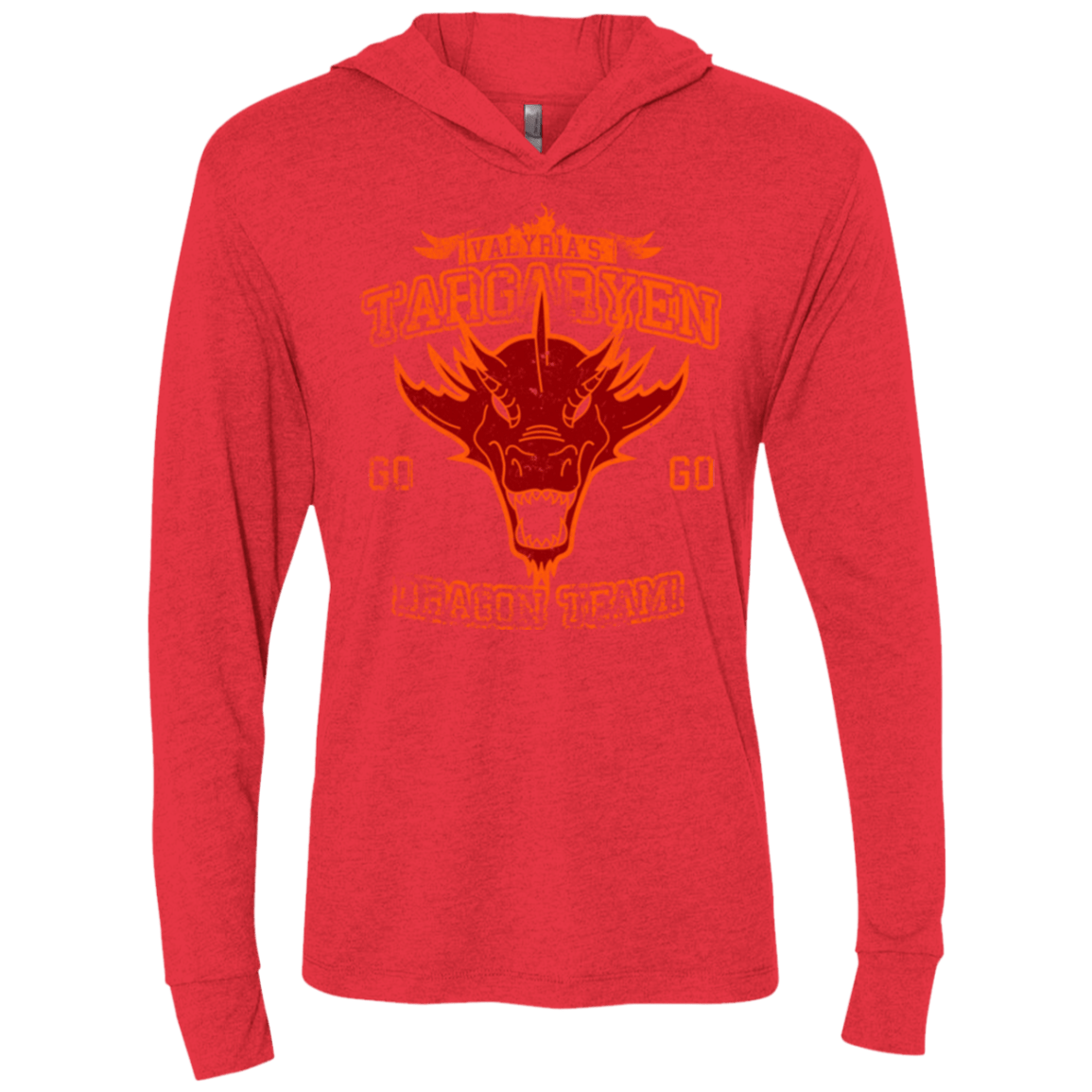 T-Shirts Vintage Red / X-Small Dragon Team Triblend Long Sleeve Hoodie Tee
