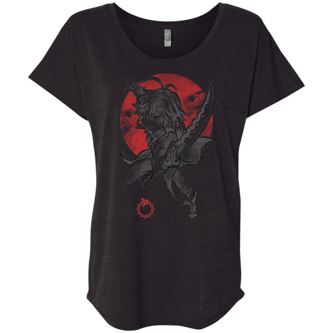 T-Shirts Vintage Black / X-Small Dragon Wrath Triblend Dolman Sleeve