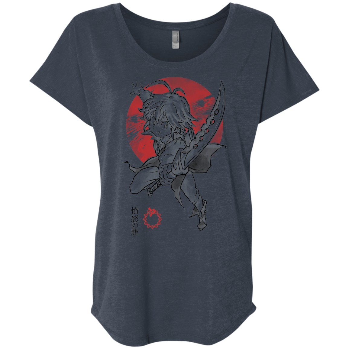 T-Shirts Vintage Navy / X-Small Dragon Wrath Triblend Dolman Sleeve