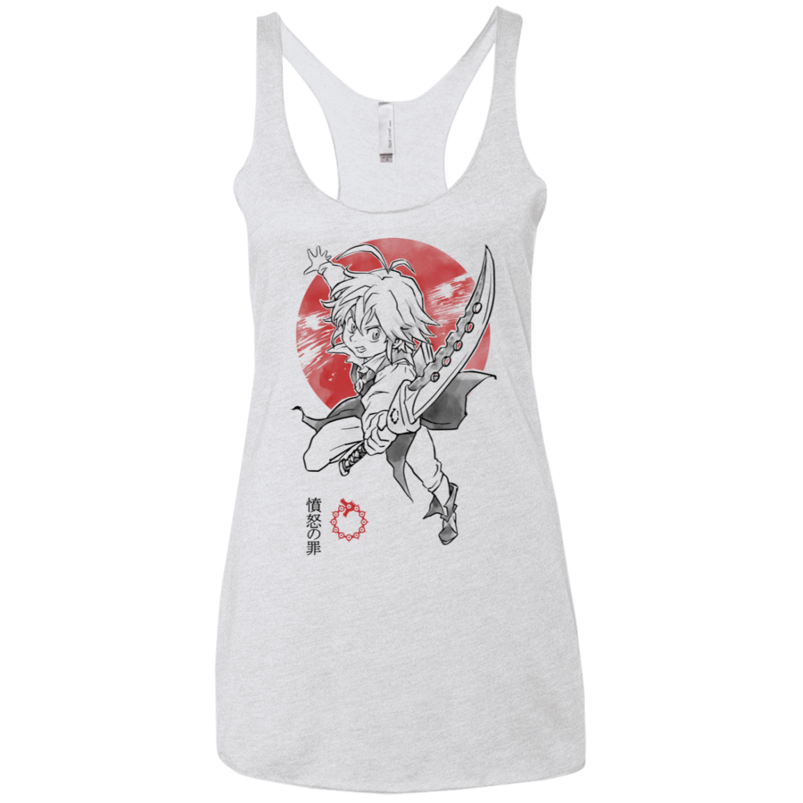 T-Shirts Heather White / X-Small Dragon Wrath Women's Triblend Racerback Tank
