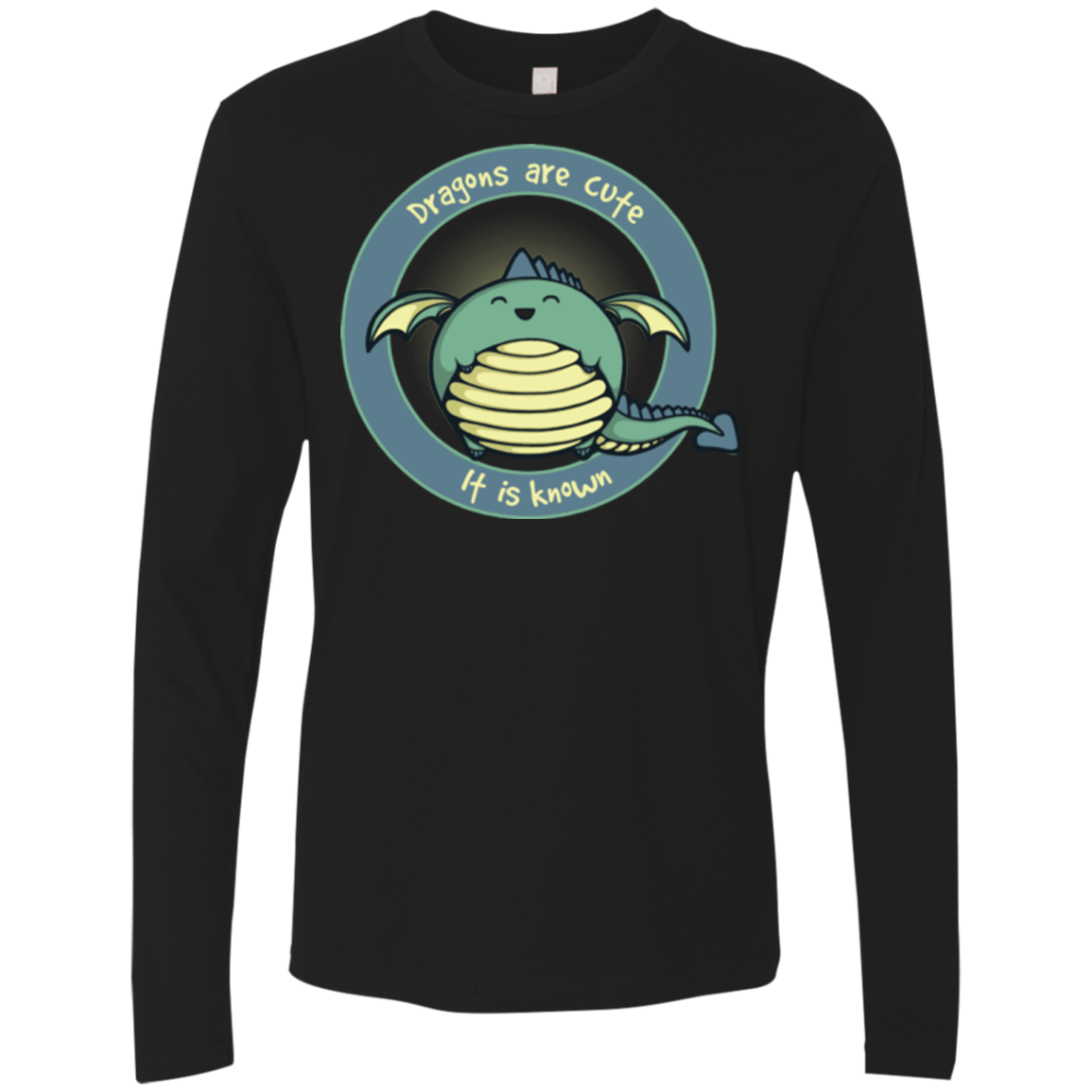 T-Shirts Black / Small Dragons are Cute Men's Premium Long Sleeve