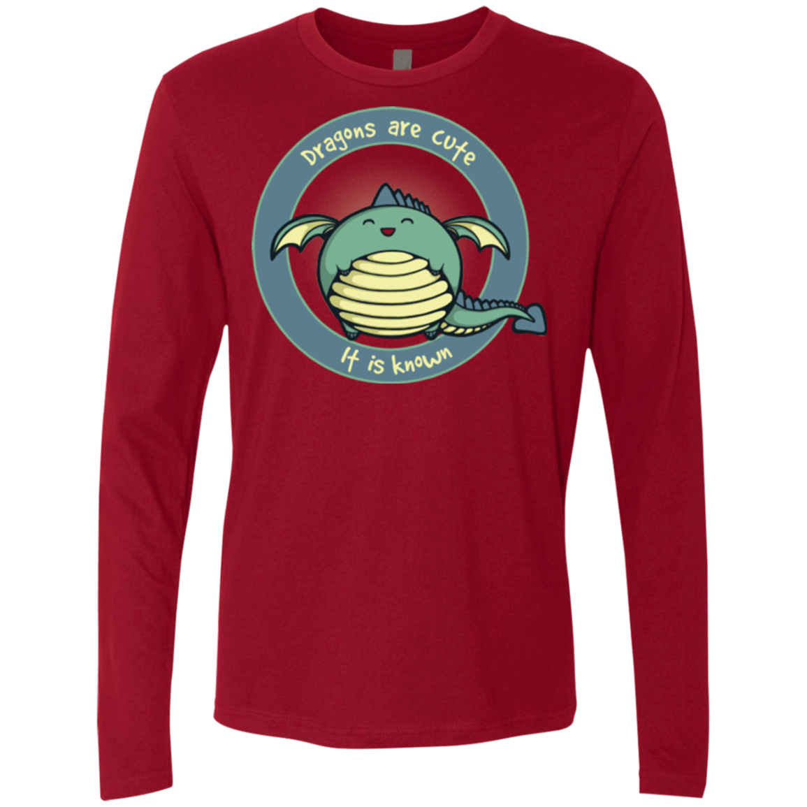 T-Shirts Cardinal / Small Dragons are Cute Men's Premium Long Sleeve