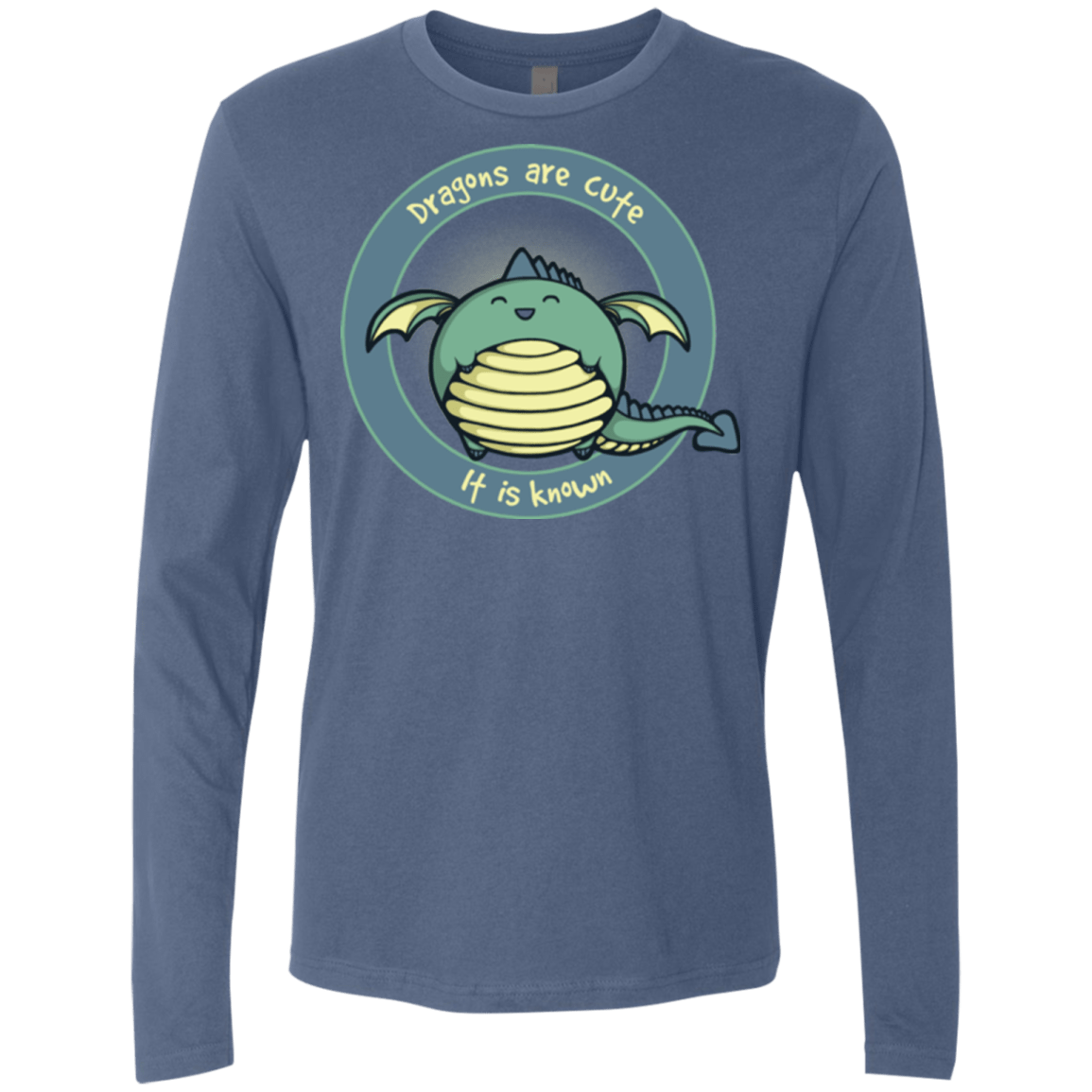 T-Shirts Indigo / Small Dragons are Cute Men's Premium Long Sleeve