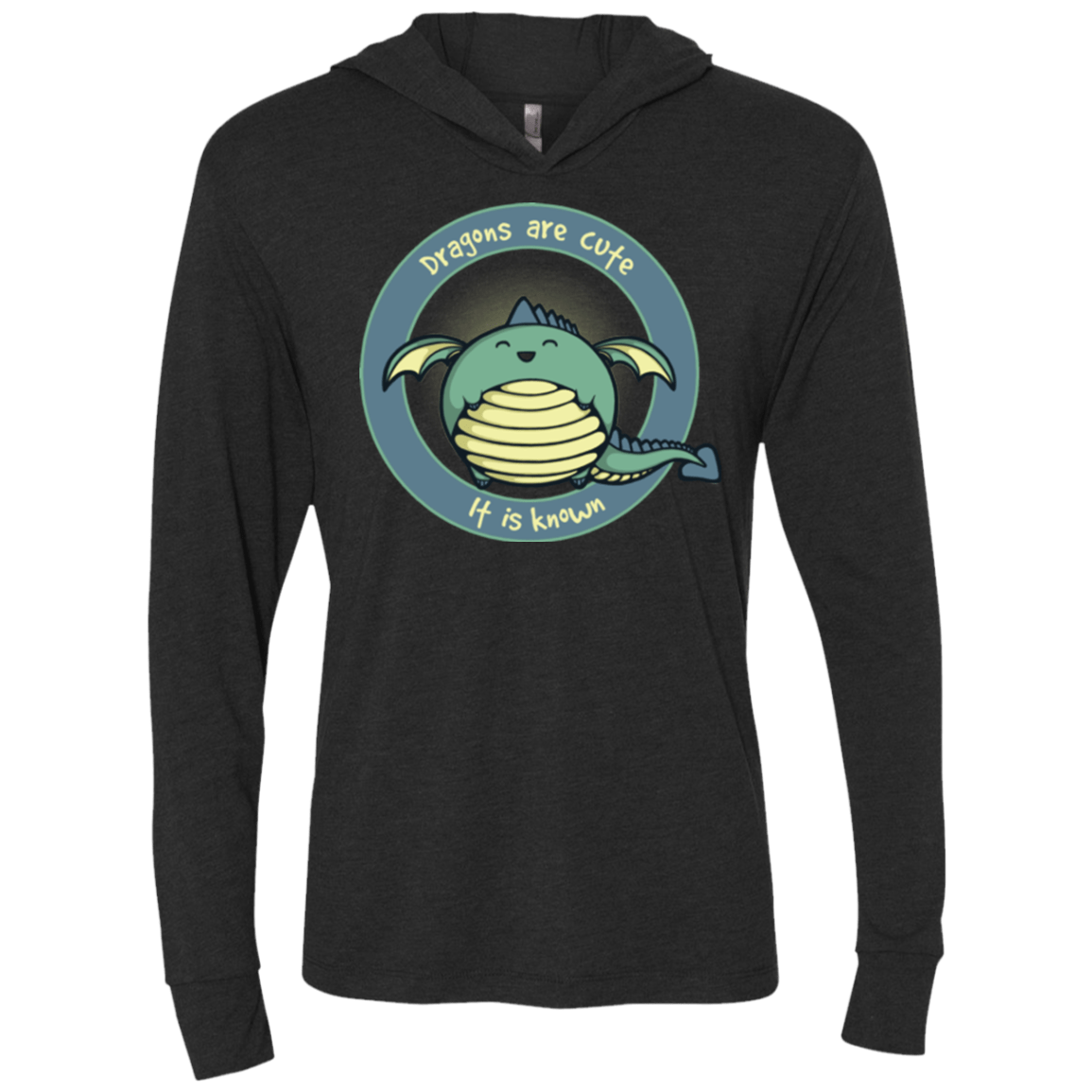 T-Shirts Vintage Black / X-Small Dragons are Cute Triblend Long Sleeve Hoodie Tee