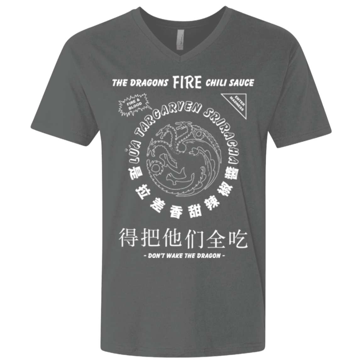 T-Shirts Heavy Metal / X-Small Dragons Fire Chili Sauce Men's Premium V-Neck