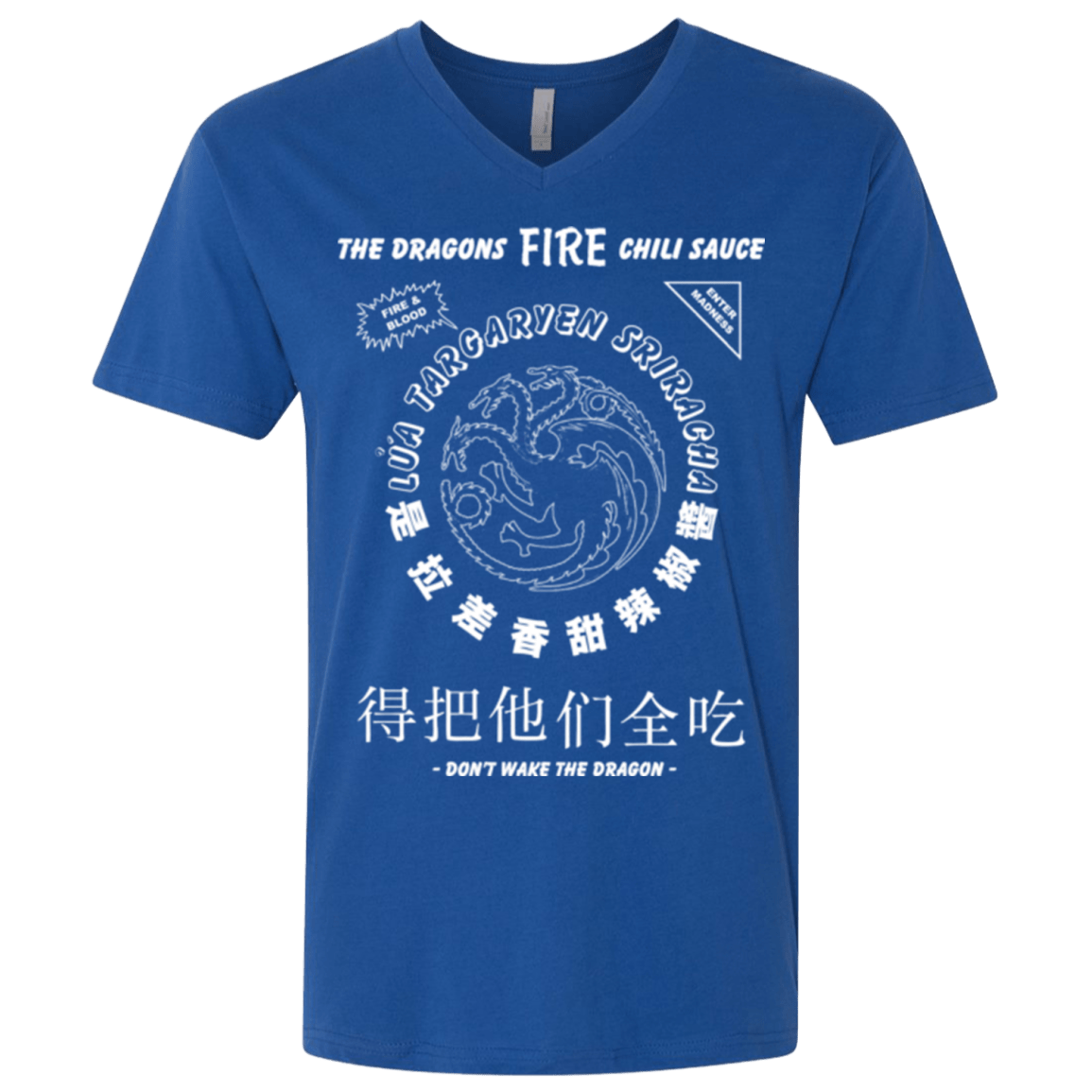 T-Shirts Royal / X-Small Dragons Fire Chili Sauce Men's Premium V-Neck