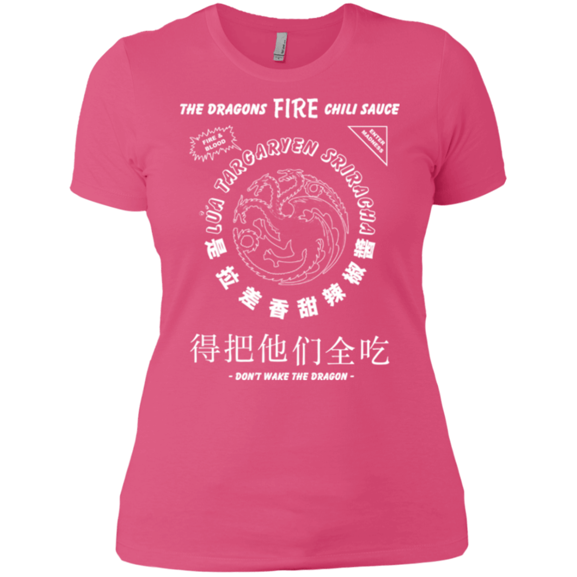 T-Shirts Hot Pink / X-Small Dragons Fire Chili Sauce Women's Premium T-Shirt