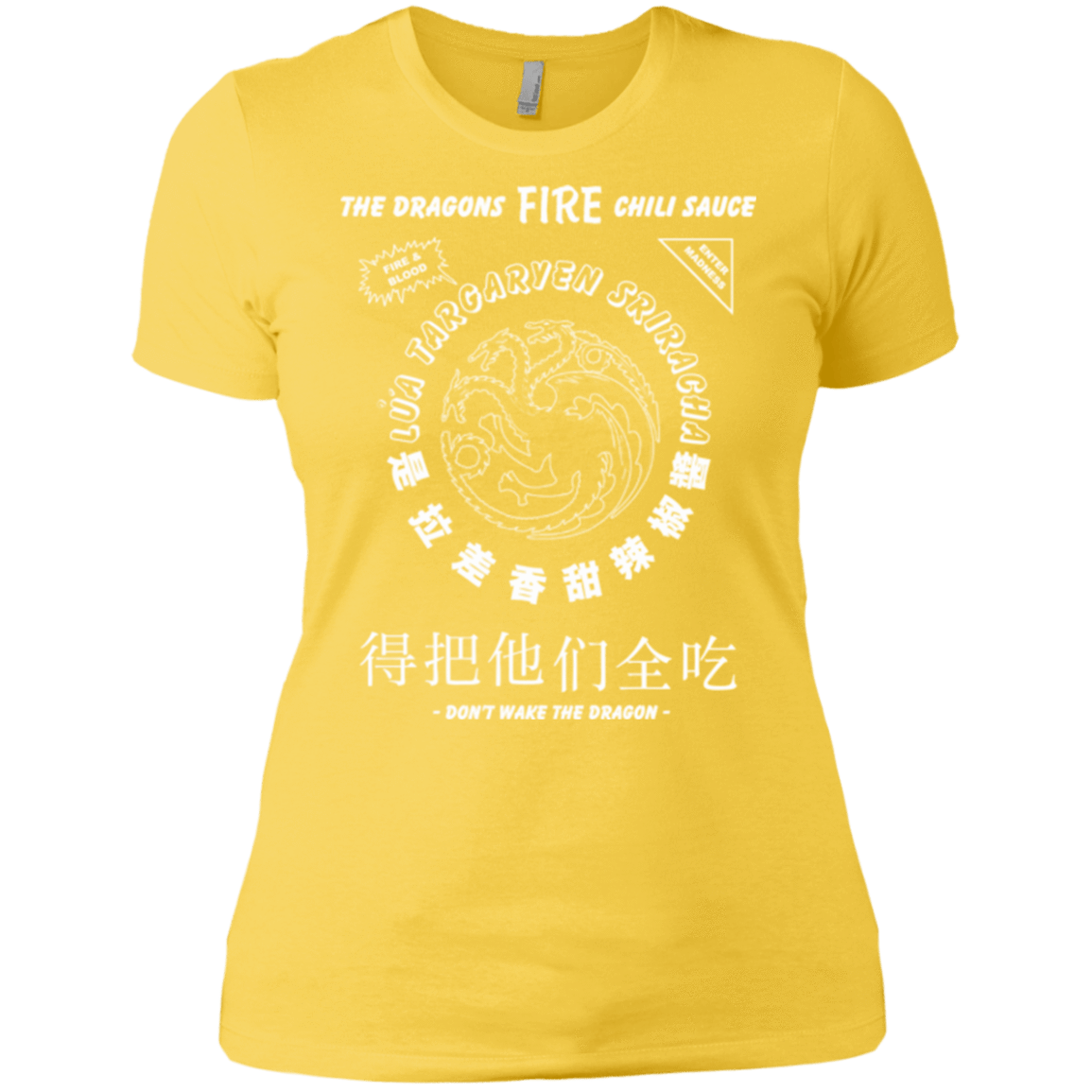 T-Shirts Vibrant Yellow / X-Small Dragons Fire Chili Sauce Women's Premium T-Shirt