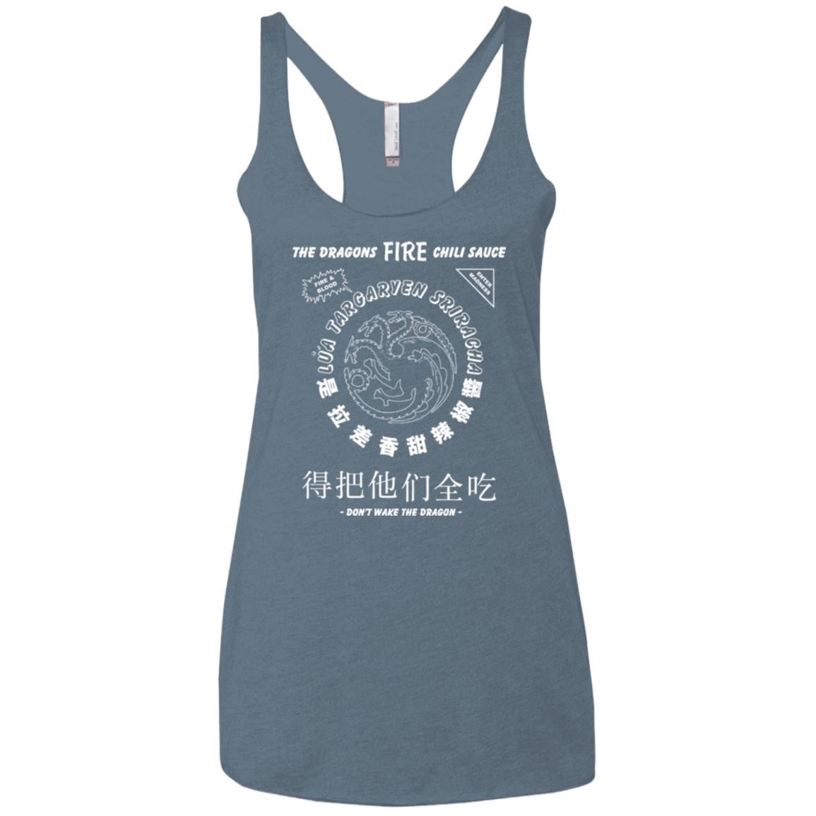 T-Shirts Indigo / X-Small Dragons Fire Chili Sauce Women's Triblend Racerback Tank