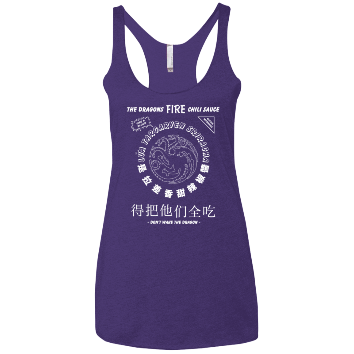 T-Shirts Purple / X-Small Dragons Fire Chili Sauce Women's Triblend Racerback Tank