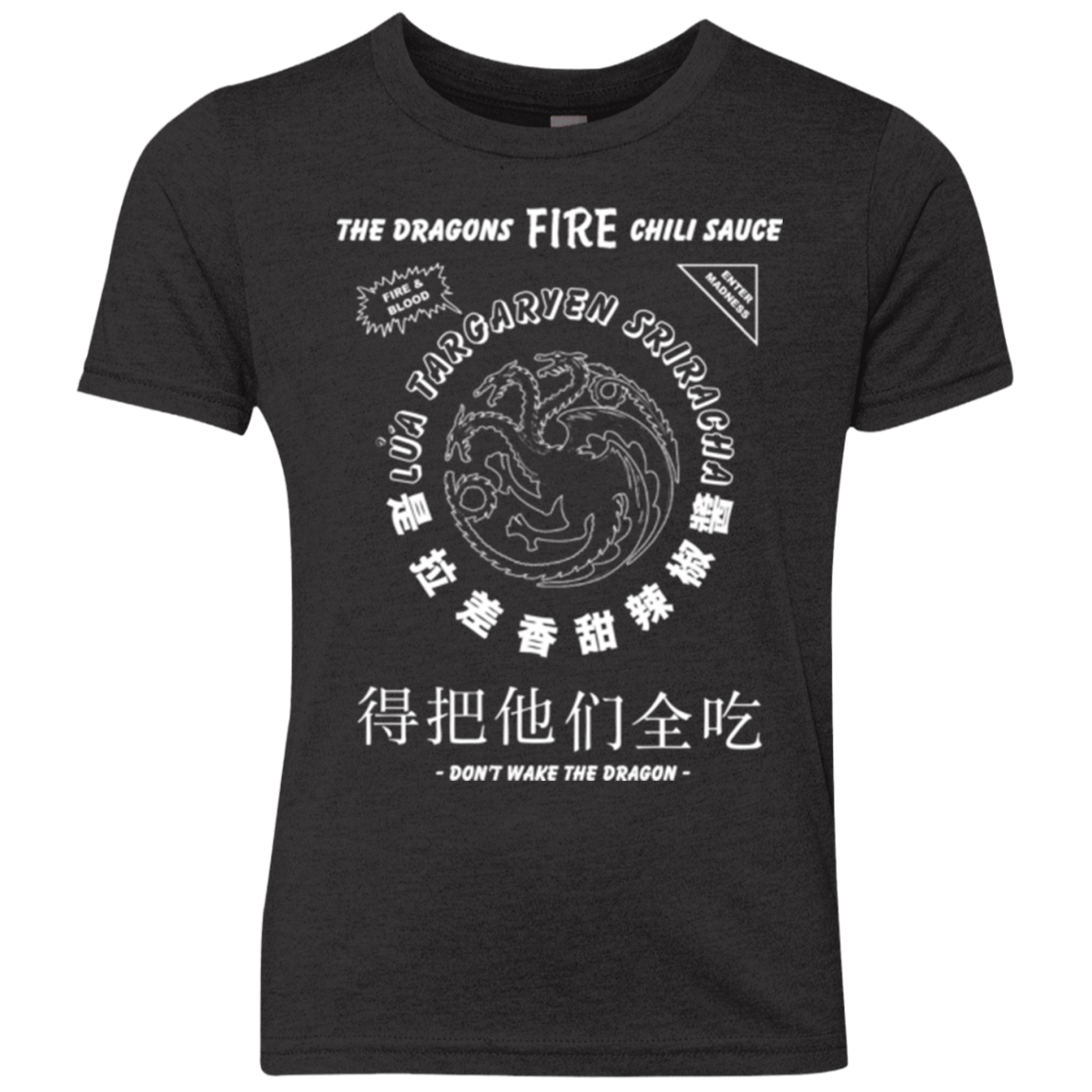 T-Shirts Vintage Black / YXS Dragons Fire Chili Sauce Youth Triblend T-Shirt