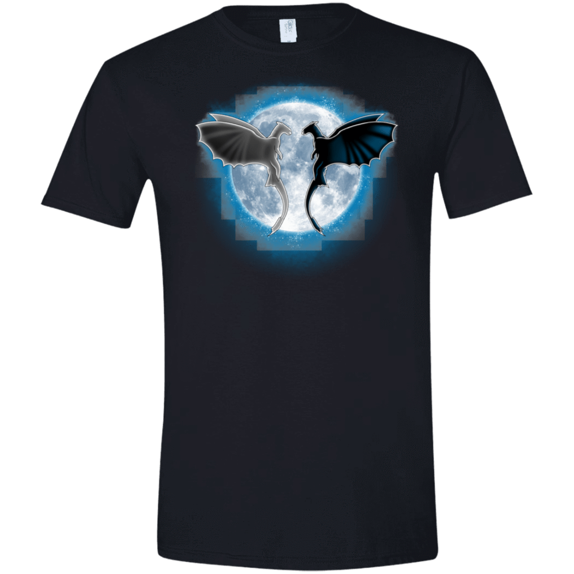 T-Shirts Black / X-Small Dragons Moon Men's Semi-Fitted Softstyle