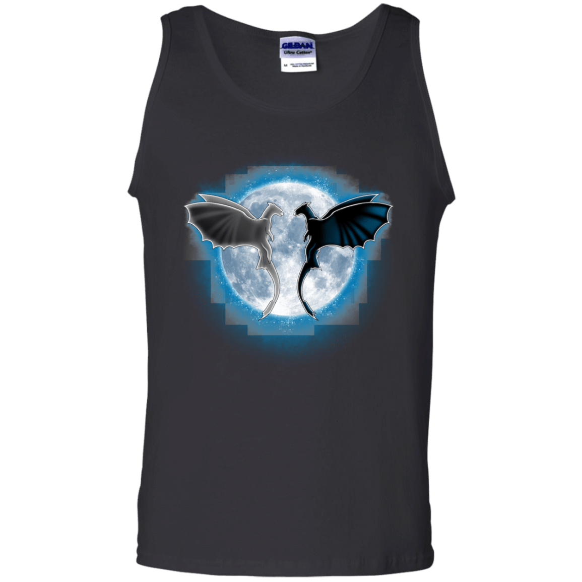 T-Shirts Black / S Dragons Moon Men's Tank Top