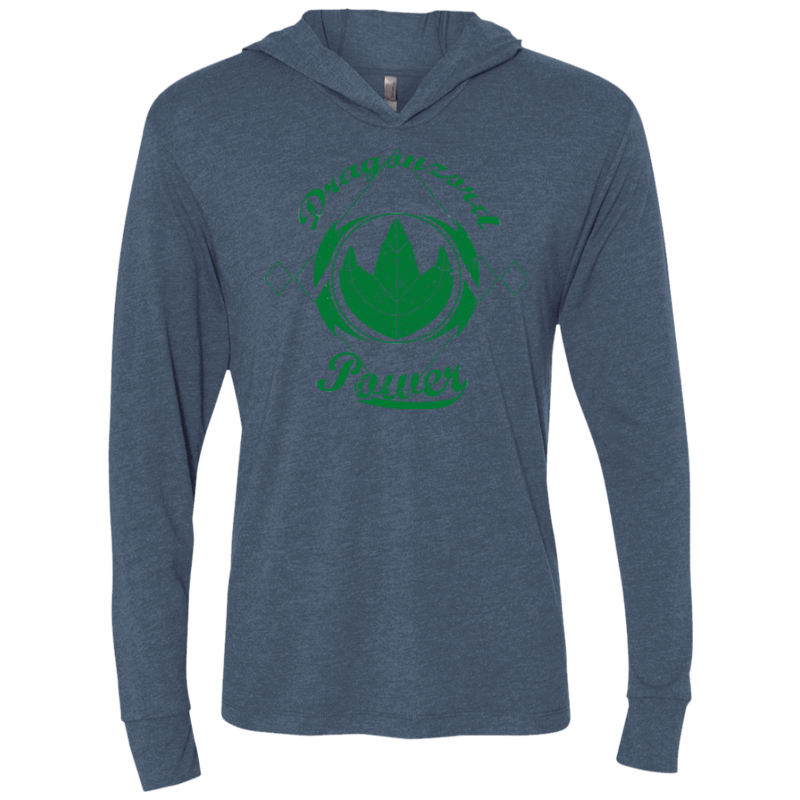 T-Shirts Indigo / X-Small Dragonzord Power Triblend Long Sleeve Hoodie Tee