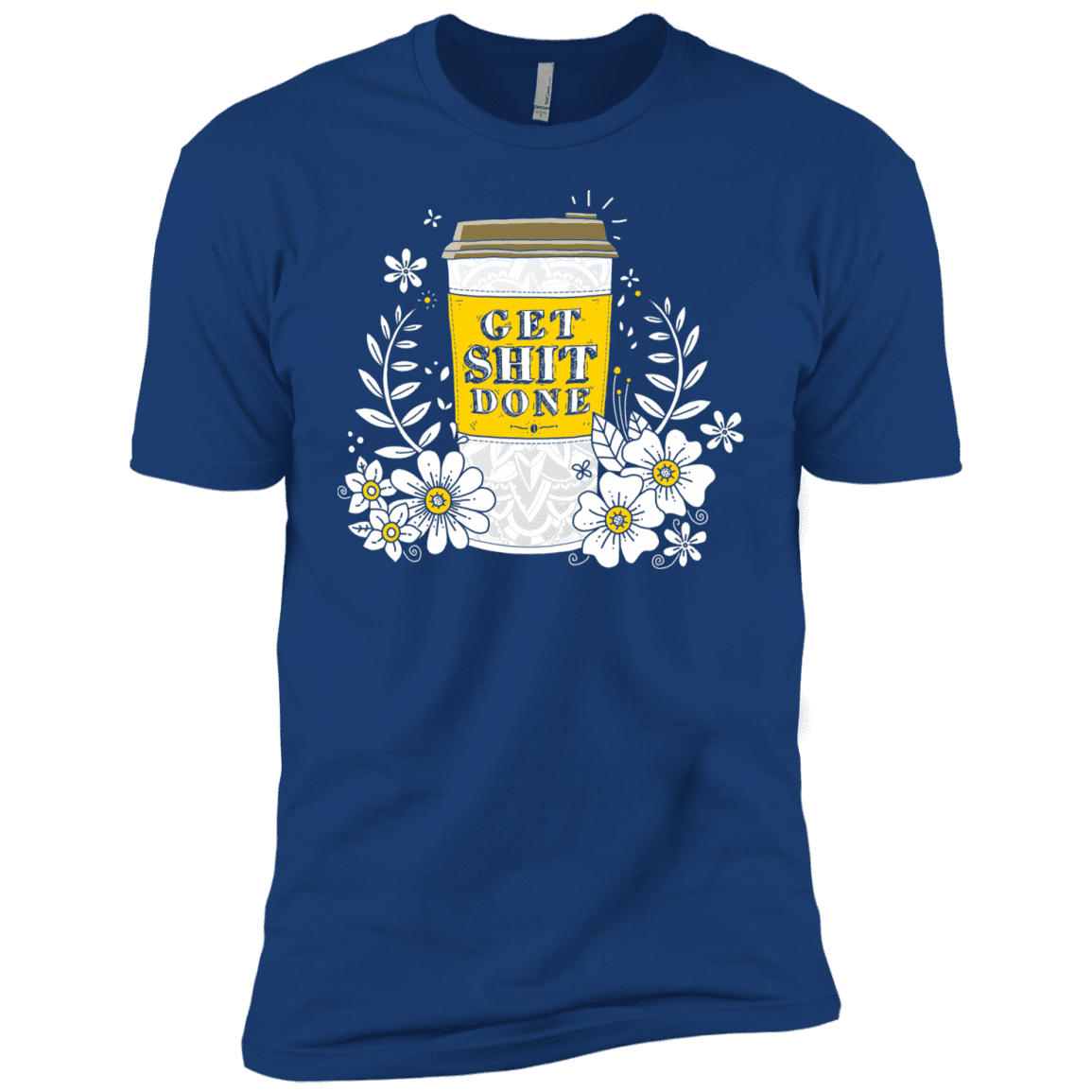 T-Shirts Royal / YXS Drink Coffee, Get Shit Done Boys Premium T-Shirt