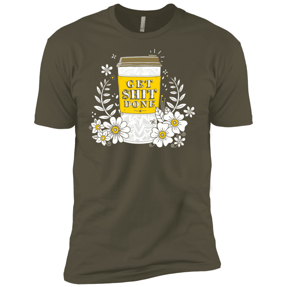 T-Shirts Military Green / X-Small Drink Coffee, Get Shit Done Men's Premium T-Shirt