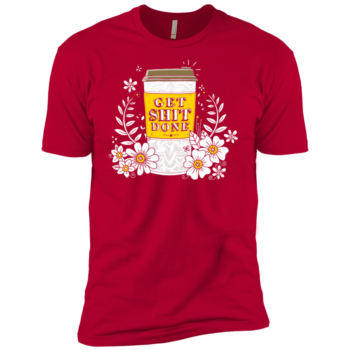 T-Shirts Red / X-Small Drink Coffee, Get Shit Done Men's Premium T-Shirt