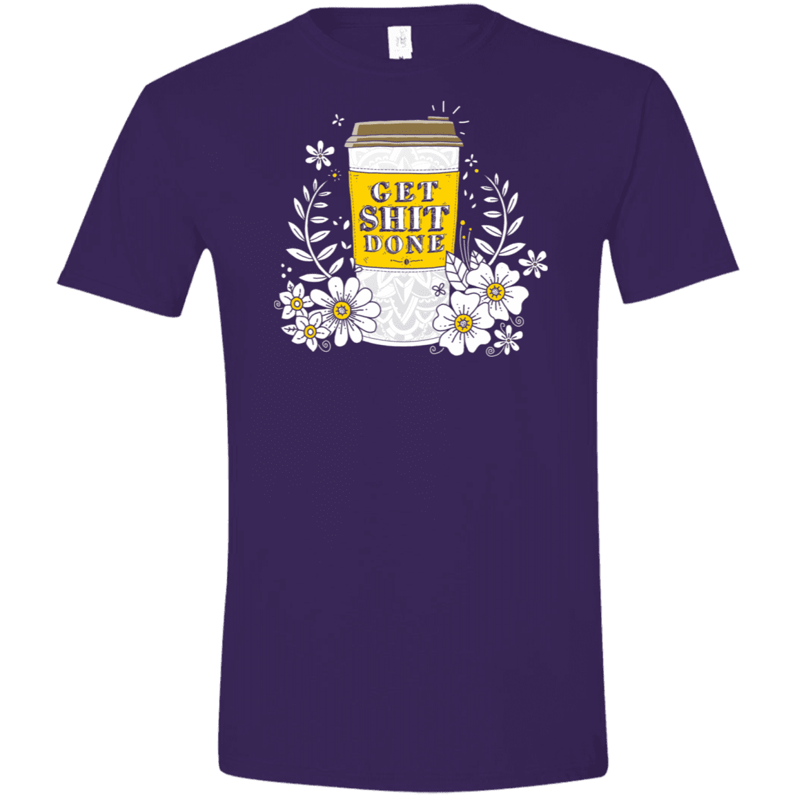 T-Shirts Purple / S Drink Coffee, Get Shit Done Men's Semi-Fitted Softstyle