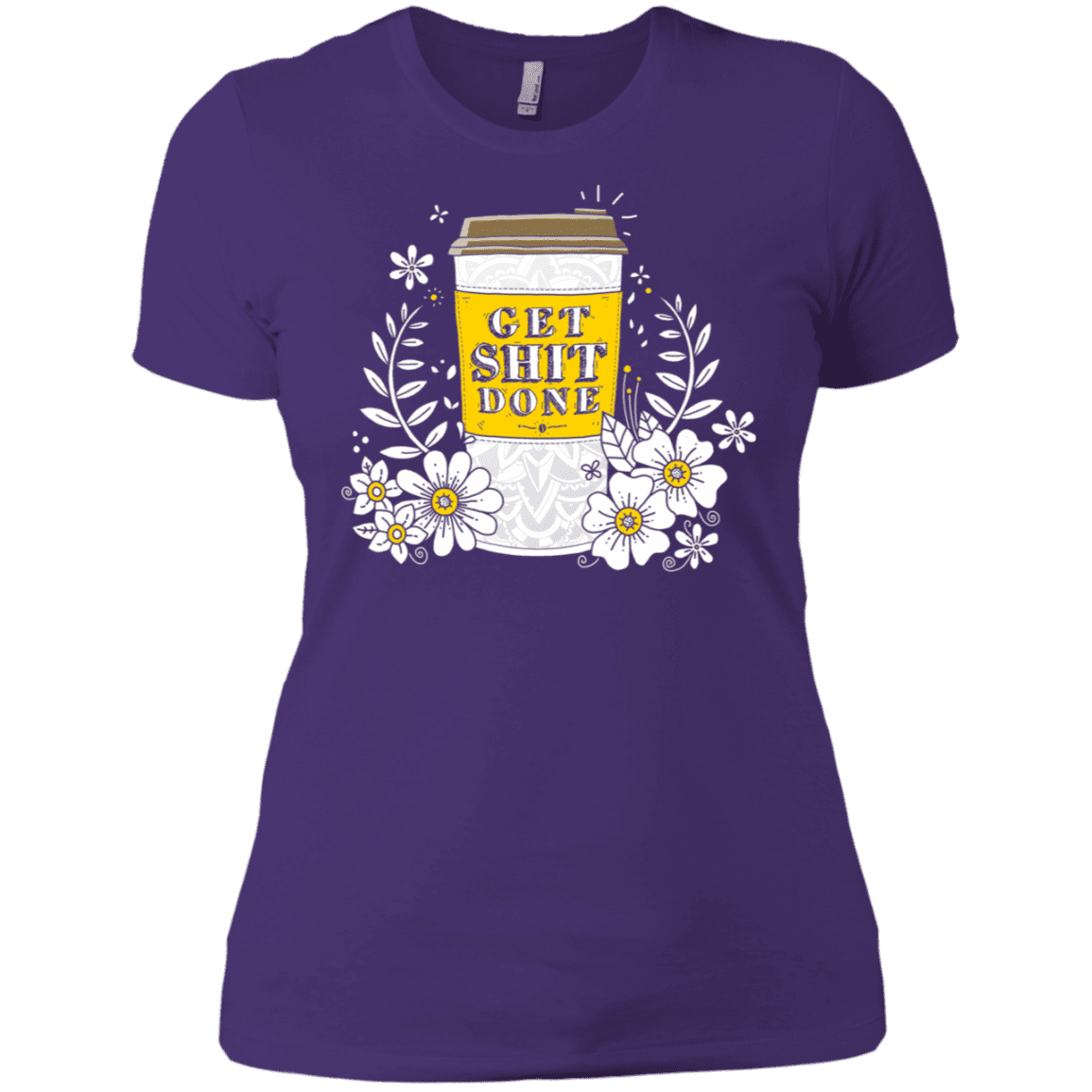 T-Shirts Purple Rush/ / X-Small Drink Coffee, Get Shit Done Women's Premium T-Shirt