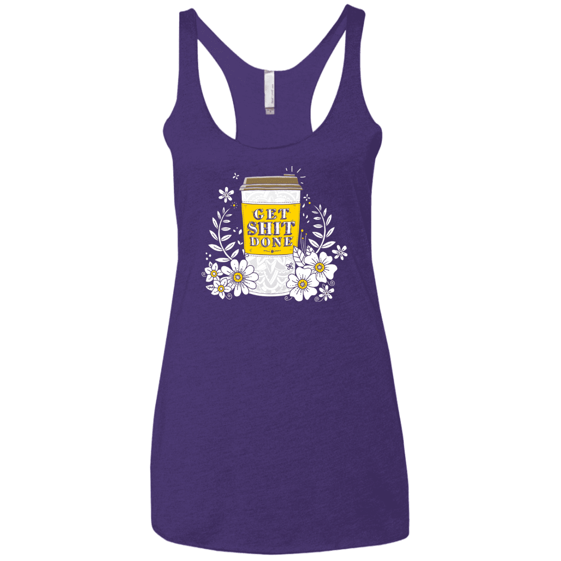 T-Shirts Purple Rush / X-Small Drink Coffee, Get Shit Done Women's Triblend Racerback Tank