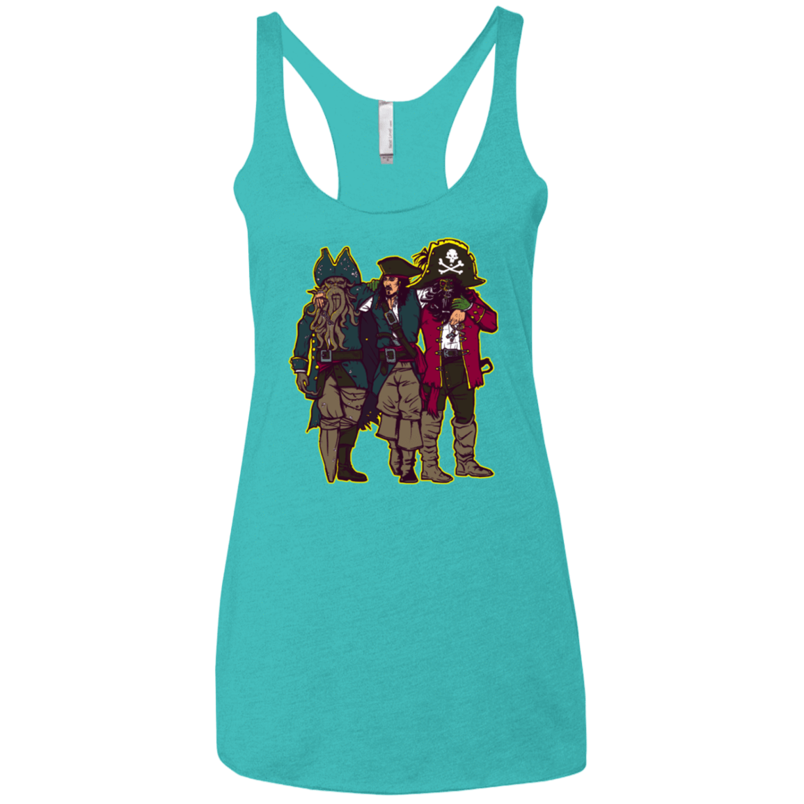 T-Shirts Tahiti Blue / X-Small Drink Up Me Hearties Women's Triblend Racerback Tank