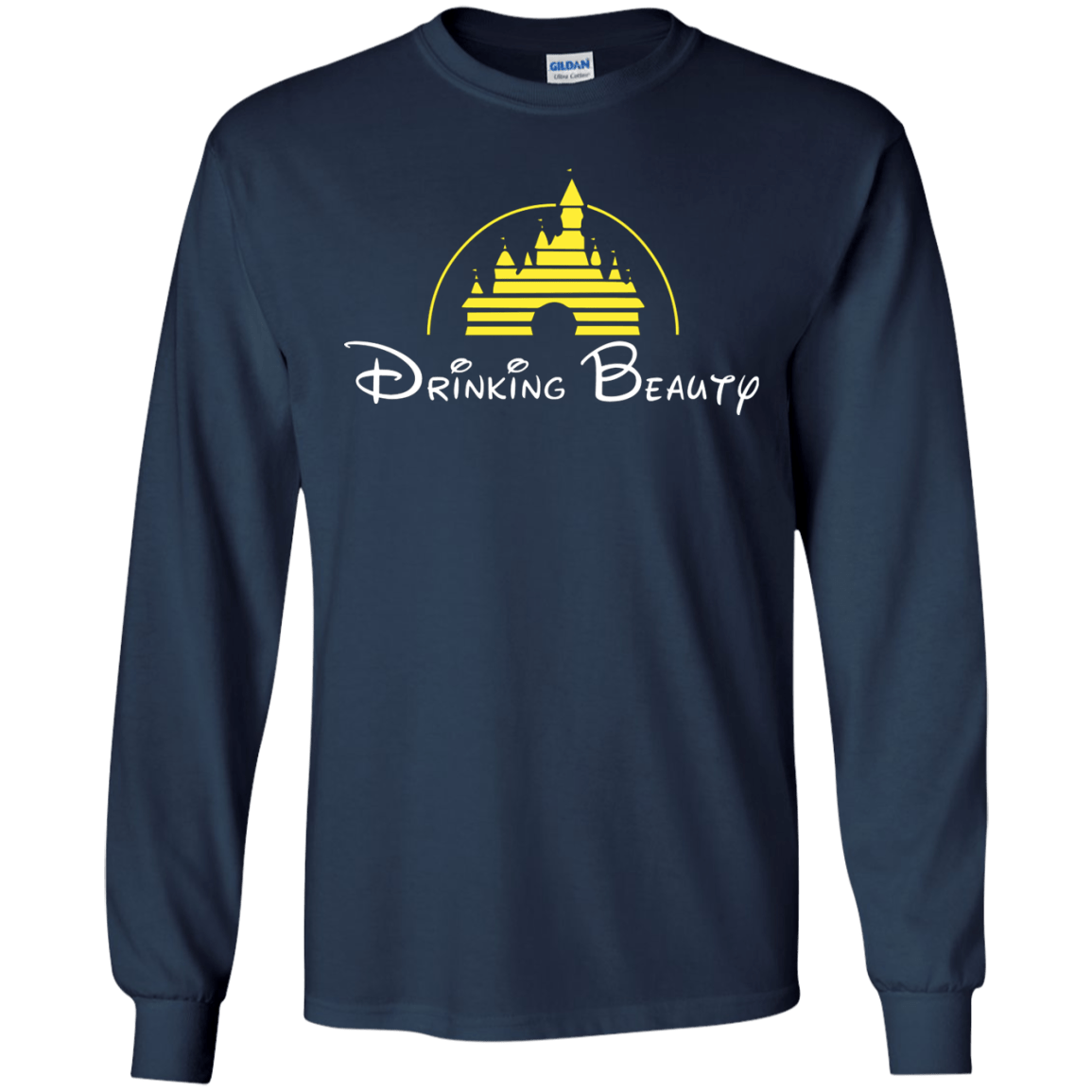 T-Shirts Navy / S Drinking Beauty Men's Long Sleeve T-Shirt