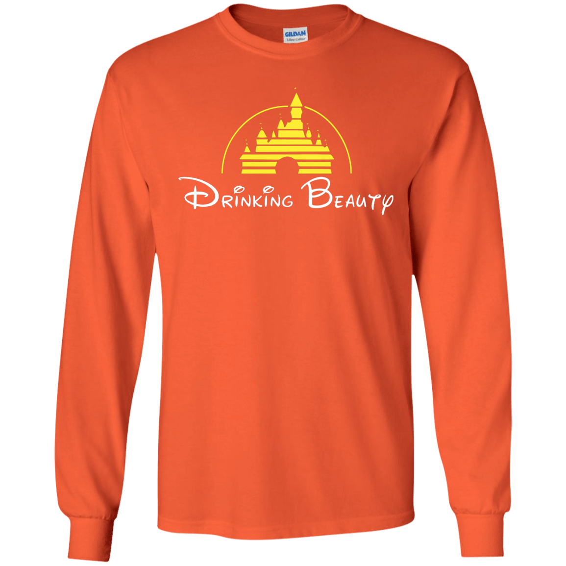 T-Shirts Orange / S Drinking Beauty Men's Long Sleeve T-Shirt
