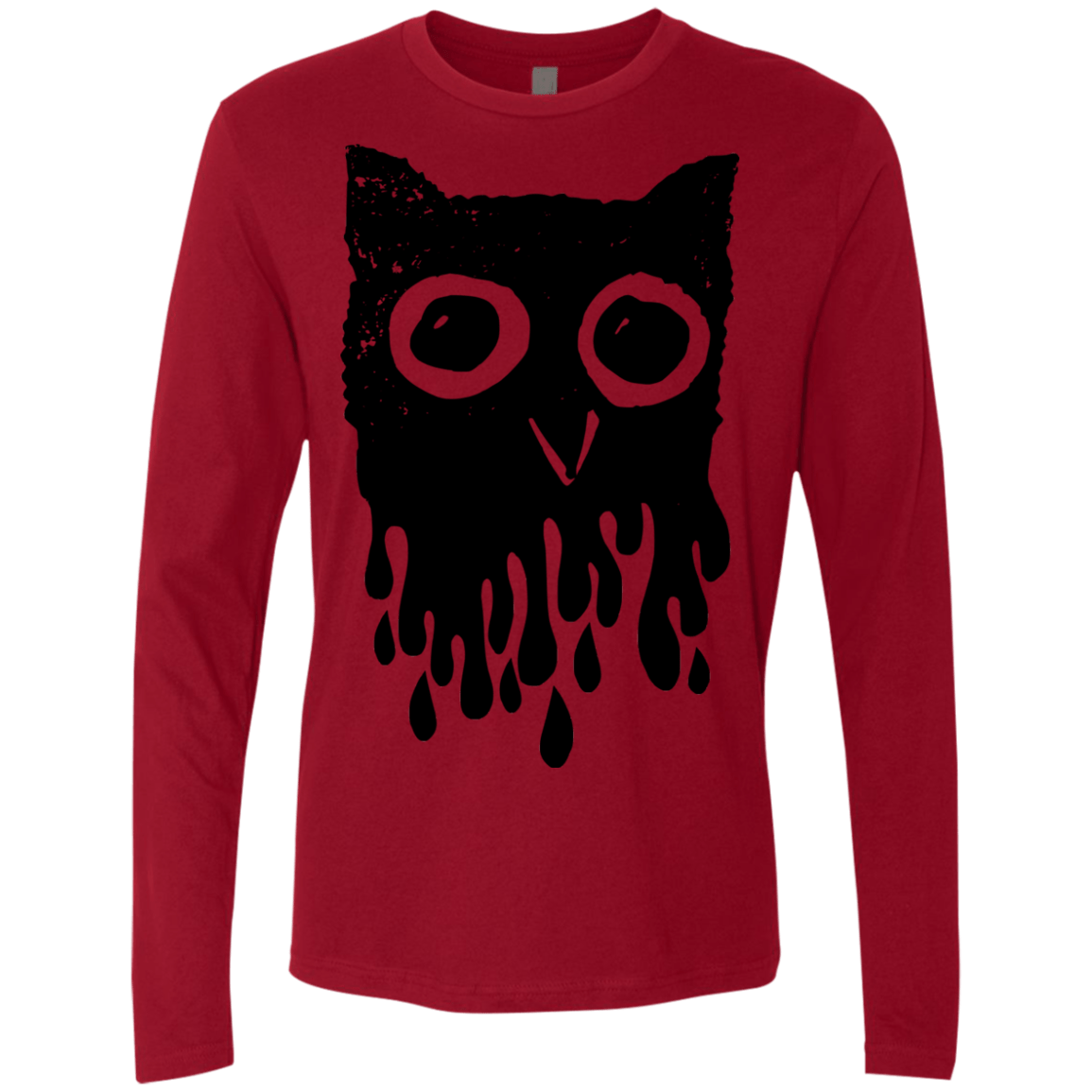 T-Shirts Cardinal / S Dripping Owl Men's Premium Long Sleeve