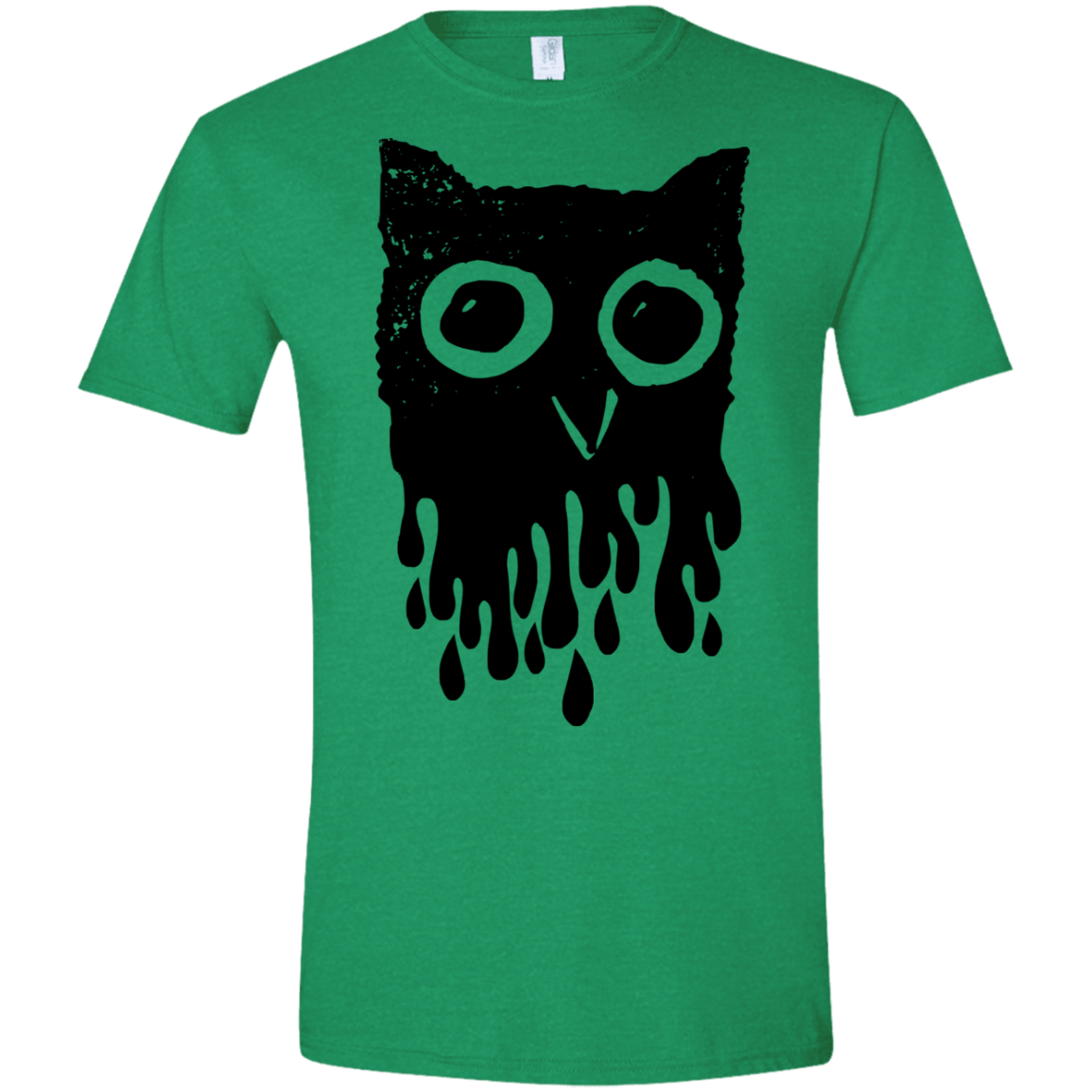 T-Shirts Heather Irish Green / S Dripping Owl Men's Semi-Fitted Softstyle