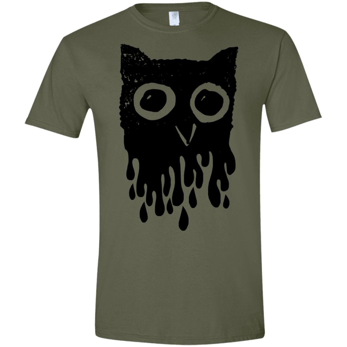 T-Shirts Military Green / S Dripping Owl Men's Semi-Fitted Softstyle